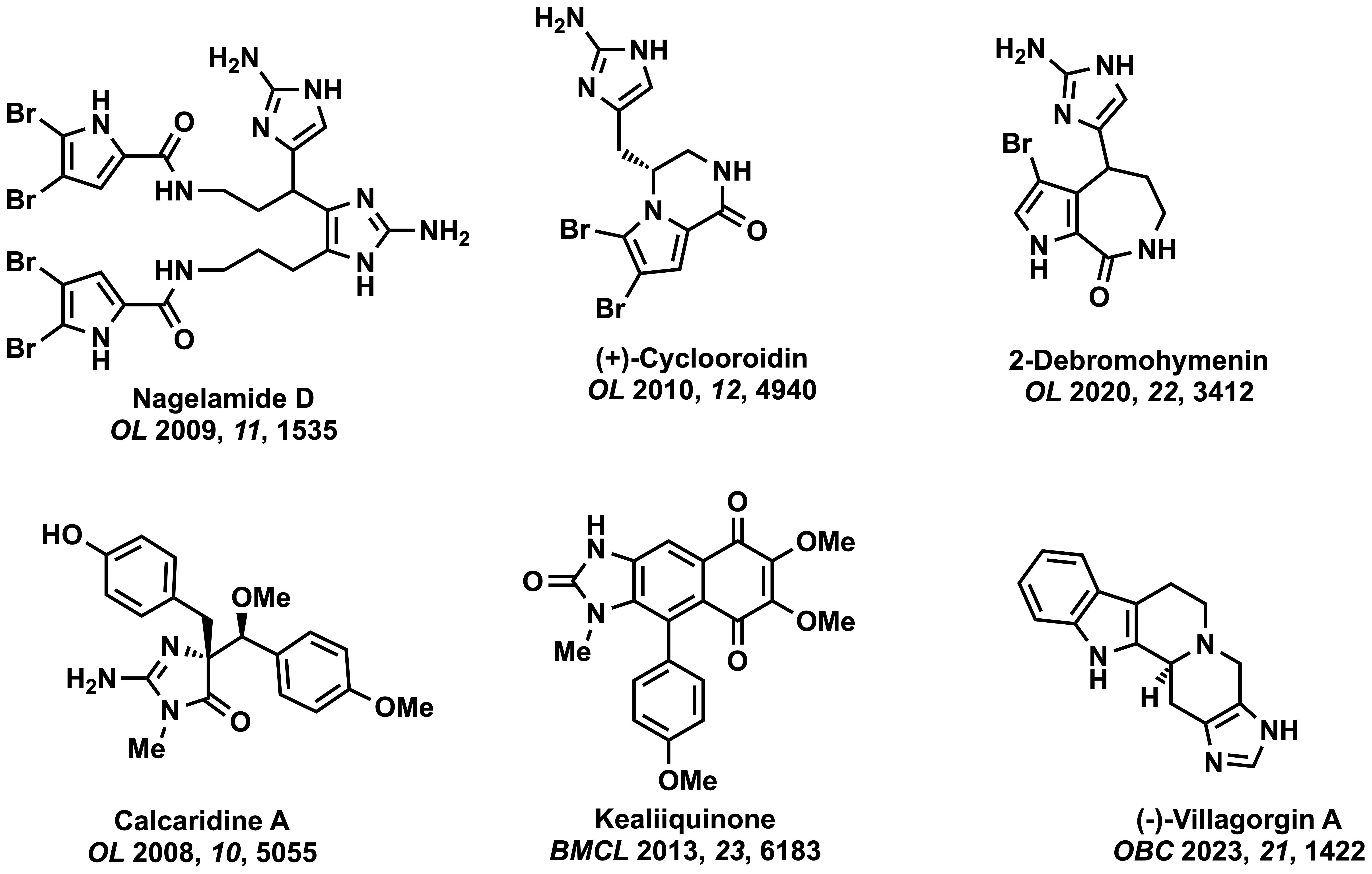 Figure showing completed synthesis targets
